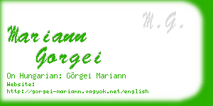 mariann gorgei business card